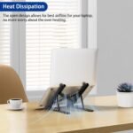 BESIGN LS01 Pro Ergonomic Laptop Stand, Plastic Laptop Riser, Portable and Adjustable Notebook Computer Holder Compatible with 10-14" Laptops (Black) - Image 5