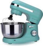 CULINARY CHEF 4.5L Stand Mixer with Stainless Steel Bowl, Tilt-Head Kitchen Electric Mixer with Dough Hook, Mixing Beater and Whisk, Splash Guard, Blue - Image 4