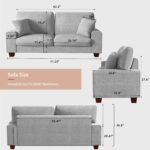 DOPEDIO Modern Loveseat Sofa for Living Room,Chenille Recliner, Removable Cover, Spring Cushions, Solid Wood Frame, Easy Assembly for Small Spaces (71.25inch，Light Gray) - Image 3