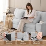 DOPEDIO Modern Loveseat Sofa for Living Room,Chenille Recliner, Removable Cover, Spring Cushions, Solid Wood Frame, Easy Assembly for Small Spaces (71.25inch，Light Gray) - Image 4