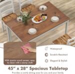 Giantex 5-Piece Dining Set for 4, Solid Wood Rectangular Table & 4 Chairs wtih Rubber Wood Legs, Kitchen Table and Chairs Set for Small Spaces Dinette Dining Room Restaurant (Rustic Brown) - Image 6