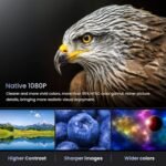 Projector, Native 1080P Full HD Bluetooth Projector with Speaker, 9500 Lumens Outdoor Portable Movie Mini Projector Compatible with Laptop, Smartphone, TV Stick, Xbox, PS5 - Image 3