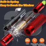 Safehammer - Upgraded Safe Hammer Glass Breaker Under Water, Car Hammer Seatbelt Cutter Window Breaker Emergency Escape Tool, Safehammer Glass Breaker for New Cars (3PCS Red & Black & Silver) - Image 4