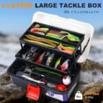 3 Layers Tackle Box with Tackle Included, 321Pcs Fishing Lures Kit Contains Pliers, Crankbait, Hooks, Weights & Accessories, Fishing Gear Bait Lure Gifts for Men Bass Freshwater (White Black) - Image 4
