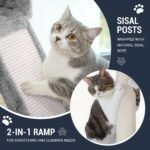 Allewie 68 Inches Cat Tree/House and Towers for Big Feline/Scratching Post/Multi-Level Large Kitty Climbing Tree with Condo/Light Grey - Image 5