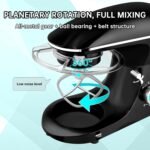 Seedeem 6.5QT Stand Mixer, 660W Tilt-Head Kitchen Electric Mixer with 6 Speeds, Dough Hook, Beater & Whisk, Dishwasher Safe Attachments, Black - Image 7