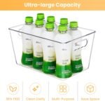YIHONG 6 Pack Clear Pantry Organizer Bins, Plastic Containers with Handle for Kitchen,Freezer,Cabinet,Closet,Bathroom Under Sink Storage - Image 6