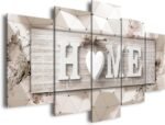 AWLXPHY Decor Home Sign Canvas Wall Art for Living Room Decoration Framed Print Painting 5 Panels Modern Still Life Love Stretched Artwork Giclee Wedding Gift (Yellow, W40 x H20) - Image 3
