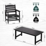 TenKa 7 Piece HDPE Patio Furniture Set for 6, Dining Table and Chairs, Outdoor Table with Umbrella Hole, Outdoor Dining Set for Garden, Backyard, Lawn, and Poolside - Image 3