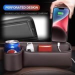 2025 New Car Seat Gap Filler Organizer, Car Seat Gap Filler with Cup Holder and Storage for Keys, Cards, Phone, Sunglasses and Small Items (Black, A Pair) - Image 6