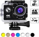4K Action Camera with WiFi, HD Waterproof Sports Camera, Underwater Diving Camcorder with Remote Control, Wide Angle Lens, for Outdoor Adventure and Extreme Sports (Black) - Image 3