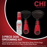 CHI for Dogs Small Dog Detangling Kit - 3-Piece Grooming Set with Detangling Spray, Double-Sided Brush, and Slicker Brush - Dog Grooming Essentials for Coats and Tangles - Image 4