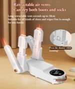 Electric Shoes Dryer, Portable Quiet Boot Dryer with Timer Constant Temperature, Extendable Head, Smart Boot Deodorizer for Work Boots Gloves Hats Socks Ski Boots (US Plug 110V) - Image 7