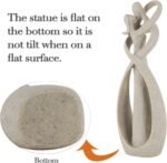 Trycooling Kissing Lovers Statue Abstract Sculpture Resin Statues for Home Decor Modern Home Office Desktop Shelf Bookshelf Decor (Sandstone) - Image 4