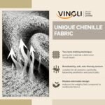 VINGLI 110' U-Shaped Sectional Couch with Two Chaise, Affordable Small Sofa with 4 Seats, Chenille Fabric Comfy Couches for Living Room, Light Grey - Image 6