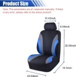 Car Front Seat Cover Set, Sporty Breathable Seat Covers with Removable Headrest Covers, Easy Installation Seat Protectors, Universal Car Interior Decoration, Airbag Compatible (Blue & Grey) - Image 3
