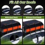 21 Cubic Feet Car Rooftop Cargo Bag Carrier, Soft Roof Top Luggage Bag for All Vechicles with/Without Rack - with Waterproof Zip, Anti-Slip Mat, Luggage Lock, Storage Bag, Door Hooks - Image 4