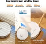 roborock Qrevo MaxV Robot Vacuum and Mop, FlexiArm Design, Hot Water Re-Wash & Re-Mop, Auto-Drying, Self-Emptying, 7000Pa Suction, Built-in Voice Assistant, Smart Obstacle Avoidance(Refurbished) - Image 3
