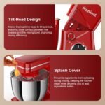 Stand Mixer, 10-Speed Kitchen Electric Mixer, 6QT Food Mixer with 8-in-1 Splash Guard, Dishwasher-Safe Dough Hook/Whisk/Beater/Spatula, Dough Mixers for Baking, Red - Image 6