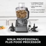 Ninja Food Processor, Professional Plus, 1000 Peak Watts, 4 Functions for Chopping, Slicing, Purees & Dough with 9-Cup Processor Bowl, 3 Blades, Food Chute & Pusher, Silver, BN601 - Image 3