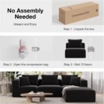 Novilla Modular Sectional Sofa, Modern Cloud Sectional Couch with Smarts Coil™ Support, Upholstered Boneless Couch for Living Room Apartments Bedroom, No Assembly Required (3 Seater) - Image 4
