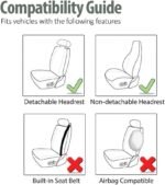 FH Group 3D Air Mesh Car Seat Covers Front Set – Universal Fit Automotive Seat Protectors, Washable Low Back Bucket Seat Covers for SUV, Sedan, Car Accessories, Black - Image 5