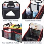 Car Trunk Organizer, Collapsible Back Seat Storage with Insulated Drinks Holder, Water Resistant Backseat Organizer for Diapers, Toys, Snacks, Books & More - Image 4