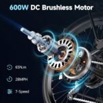 Electric Bike for Adults,1000W Peak Power,Up to 75 Miles 28MPH,26" Electric Mountain Bike with 499Wh Removable Battery,7-Speed,Adjustable Stem and Front Fork Suspension - Image 3