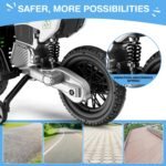 S6 12V Kids Motorcycle, 2x25W Ride on Motorbike, Equipped with Safety Training Wheels, Self-Control Throttle Grip, Bluetooth, Multi Music, Spring Suspension, Idea Present for Little Kids - Image 5