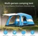 Large Family Standing Upright Camping Tent 4-12 Persons Multi-Room Waterproof Tent with Screened Porch - Glamping Tent for Outdoor Camping & Family Vacation - Image 3