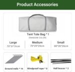 Large Family Standing Upright Camping Tent 4-12 Persons Multi-Room Waterproof Tent with Screened Porch - Glamping Tent for Outdoor Camping & Family Vacation - Image 9