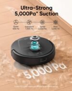 eufy Like-New L60 Robot Vacuum, Ultra Strong 5,000 Pa Suction, iPath Laser Navigation, for Deep Floor Cleaning, Ideal for Hair, Hard Floors (Renewed) - Image 3