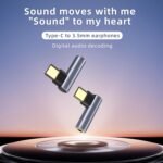 Type C to 3.5mm Sound Adapter Right Angles Type C to 3.5mm Headphone Plugs Dongle Aluminum Adapter for Smartphones Use - Image 4