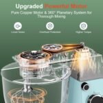 HOWORK Stand Mixer,10+p Speeds With 5.5QT Stainless Steel Bowl,Dough Hook, Wire Whip & Beater,for Most Home Cooks,Blue - Image 7