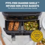 West Bend Double Up Air Fryer Dual Basket 10-Quart Capacity with Digital Controls View Windows and 15 Cooking Presets, Nonstick Frying Baskets, Dual-Zone Cooking, 1600-Watts, Black - Image 6