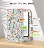 MoKo Case Fits All-New 6" Kindle (11th Generation, 2024/2022 Release)(10/8th Gen,2019/2016), Ultra Lightweight PU Shell Cover with Auto Wake/Sleep for Kindle 2024, Flowers - Image 6