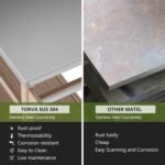 TORVA Outdoor Prep Grill Carts, 303 Stainless Steel Tabletop with High Load Capacity Portable BBQ Table, HDPE Durable Frame 2-Tier Storage Cart, Wood - Image 7