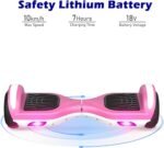 UNI-SUN 6.5" Hoverboard for Kids, Two Wheel Self Balancing Electric Scooter, Hoverboard with LED Lights for Adults, Pink Gray Hover Board - Image 5
