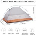 Naturehike Cloud-Up 1 Person Tent, Lightweight Backpacking Tents for One Man, Waterproof Ultralight One Person Tent for Camping Hiking Backpacking - Image 3
