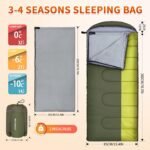 XL 10 Degree Sleeping Bags Waterproof for Adults 350GSM Machine Washable with Compression Sack for 3-4 Season Camping Outdoor - Image 3