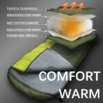 XL 10 Degree Sleeping Bags Waterproof for Adults 350GSM Machine Washable with Compression Sack for 3-4 Season Camping Outdoor - Image 5