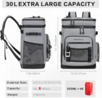 Large Waterproof Insulated Cooler Backpack for Men & Women, Leak Proof Cooler Backpack for Camping, Beach, Fishing, Picnic, Travel, Outdoor, 30L, 48Cans - Image 3