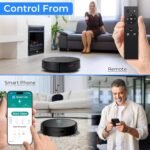 SereneLife Smart Robot Vacuum Cleaner and Mop Combo, App Control, 3 Cleaning Modes, Anti-Fall Sensors, Self-Charging, 700Pa Suction Ideal for Pet Hair, Carpet and Hard Floors, Black - Image 4
