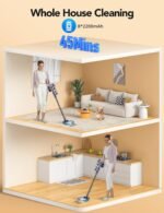 450W 45Kpa Cordless Vacuum Cleaner, Powerful Lightweight Stick Vacuum with LED Headlights & Brushless Motor & 45 Minutes Runtime, Household Vacuum Cleaners for Home Pet Hair Carpet Hardwood - Image 3