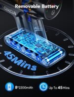 450W 45Kpa Cordless Vacuum Cleaner, Powerful Lightweight Stick Vacuum with LED Headlights & Brushless Motor & 45 Minutes Runtime, Household Vacuum Cleaners for Home Pet Hair Carpet Hardwood - Image 6