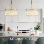 20.47" Round Glass Chandeliers Dining Room Gold Modern Glass Chandelier 8-Lights for Living Room Kitchen Island Entryway Foyer Stairway UL Listed Drum Light Fixture with Crystals - Image 9