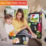 Car Backseat Organizer ，2 Pack Car Organizer Back Seat with 11" Tablet Holder, 10 Storage Pockets Seat Back Protectors Kick Mats for Kids Toddlers, Travel Accessories (Black) - Image 5