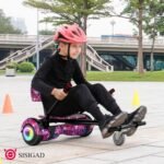 SISIGAD Hoverboard with Seat Attachment, 6.5'' Self Balancing Hoverboards Go Kart with Bluetooth and LED Lights, Star Purple Scooter with Seat Attachment Combo - Image 5