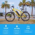 HOVERFLY OUREA 26" Electric Bike for Adults, 750W Peak Motor Mountain Ebike, 20MPH Up to 40 Miles, UL2849 Certified, 7-Speed, Removable Battery, Shock Absorber, Fat Tire Commuter E-Bike - Image 7