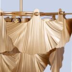 TOCHIC Modern Farmhouse Chandelier, 8 Lights Gold Chandeliers for Dining Room, Rustic Chandelier with Ginkgo Leaves, Ceiling Light Fixture for Living Room, Bedroom, Kitchen, Entryway, W-25.98" - Image 7